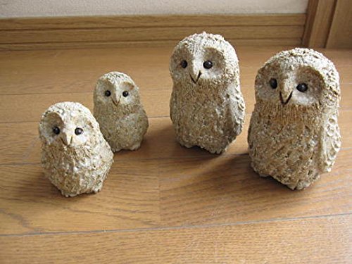 七宝製フクロウの置物4体セット Amazon.co.jp: 親子ふくろうの置物 信楽焼き物4個セット梟の置物しが