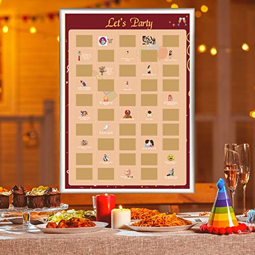 Image of NTZS 50 Partys adventure Scratch Off Poster-Party Punishment Bucket List (16.5 inch x 23.4 inch) Christmas Festival Gift