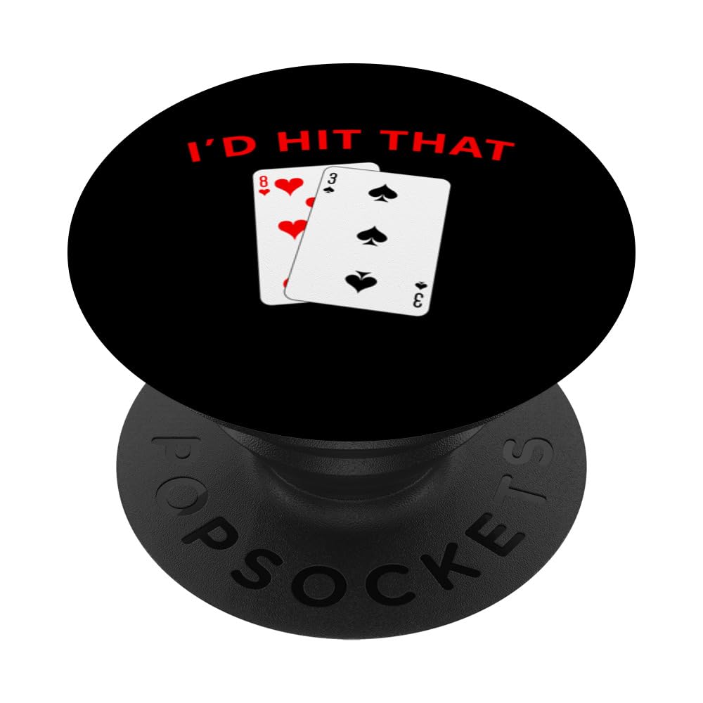 Funny Saying Gambling Cards Betting Men Women Gag Sarcastic PopSockets Swappable PopGrip, Black