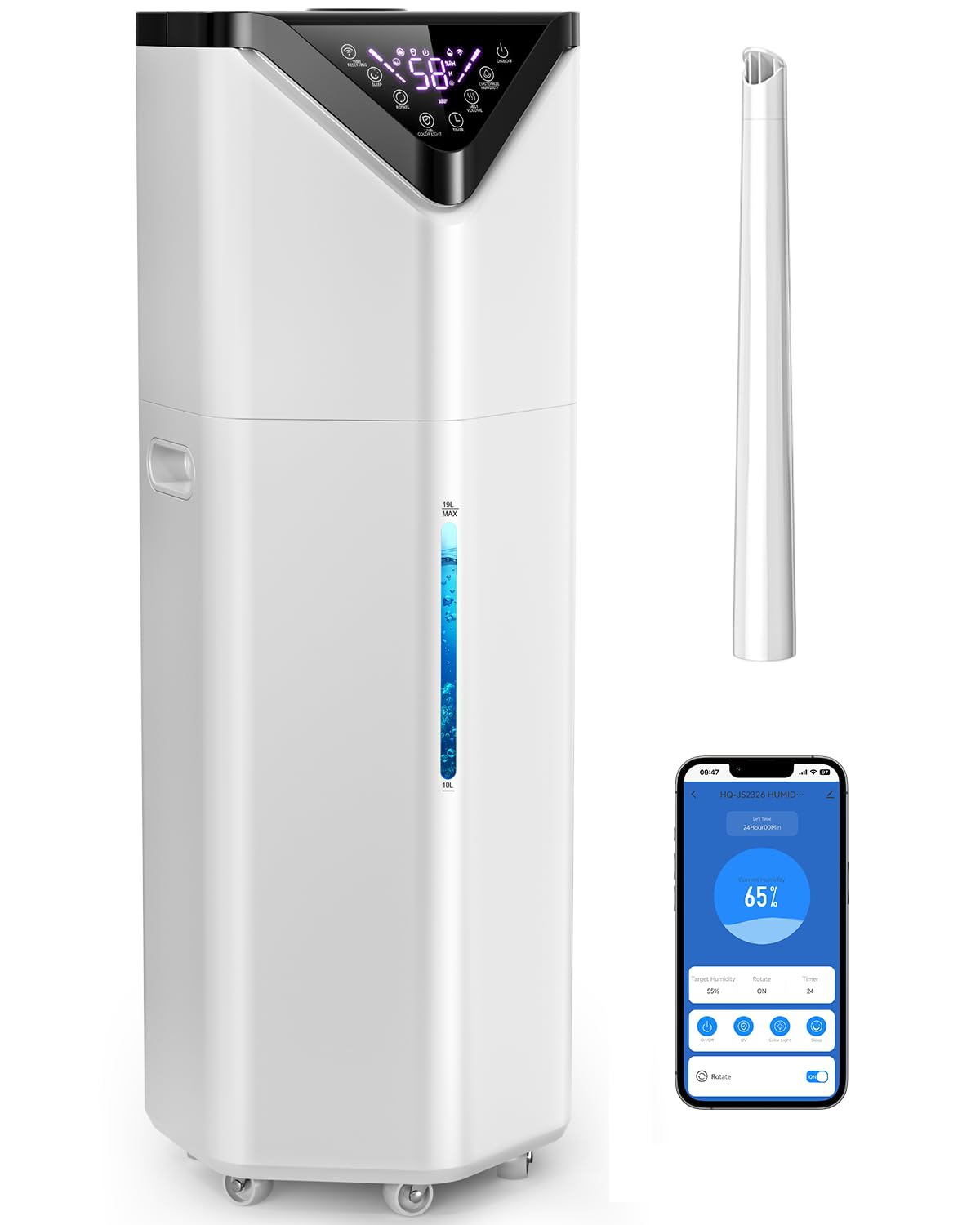 5Gal Smart Humidifier for Large Rooms, APP & Remote Control