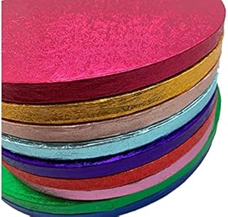 Single Colourful Cake Board Round Thick Drum 12mm Strong Boards (Rose Gold, 8 Inches)