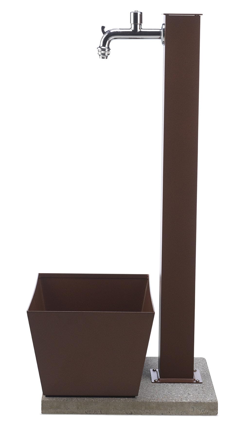 belfer Gartenbrunnen mit Wasserhahn und Sockel 42/QVR Rost
