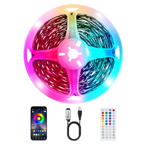 Ruban LED TV 4M, Rétroéclairage TV 16 Millions de Couleurs pour 50'- 65' TV, Musique Sync Bluetooth APP et Télécommande TV LED Strip, USB Alimentén pour Chambre, Jeux, Décoration de Noël Salle Maison