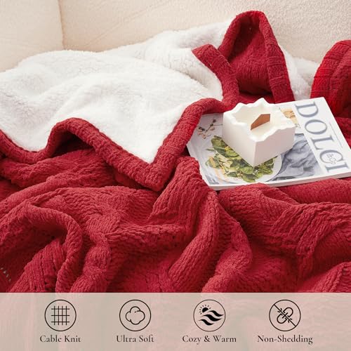 Amelie-Home-Chenille-Christmas-Sherpa-Cable-Knit-Throw-Blanket-for-Couch-Reversible-Soft-Cozy-Warm-Winter-Fleece-Throw-Blankets-for-Bed-Sofa-Chair-Living-Room-Xmas-Home-DecorRed50-x-60-inch Amelie Home Chenille Christmas Sherpa Cable Knit Throw Blanket for Couch Reversible Soft Cozy Warm Winter Fleece Throw Blankets for Bed Sofa Chair Living Room Xmas Home DecorRed50 x 60 inch