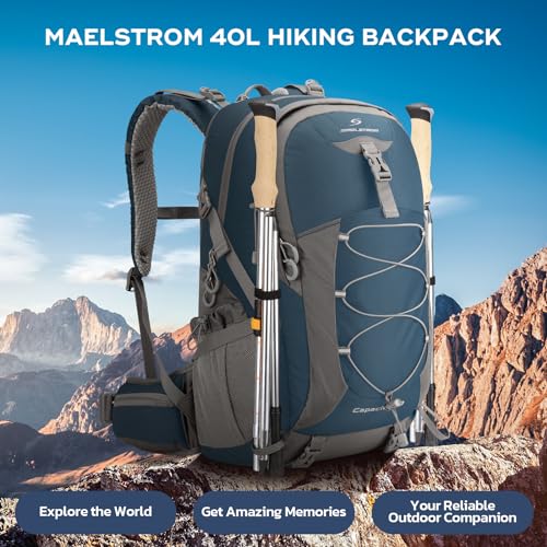 Maelstrom 40L HIKING BACKPACK Backpack,Camping Backpack,40L Waterproof Hiking Daypack With Rain Cover,Lightweight Travel Backpack,Blue thumb #6