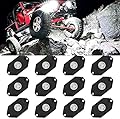OPL5 Led Rock Lights Kits, Waterproof 6000K Pure White 12 Pods LED Neon Light for Truck Boat Car ATV UTV High Power Trail Fender Lighting (12 Pods White)