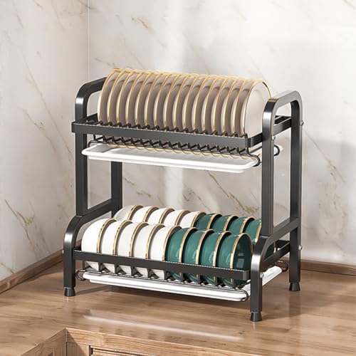水切りラック 食器乾燥ラック 防錆 食器 水切り 2段 台所 収納 多機能 厚みが増している 自動排水 大容量 幅が広い 通気性がある 滑りにくい 丈夫 組立簡単 スペースを節約する 箸立て 洗浄バスケット まな板置き台 ナイフ収納台