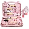 12-Piece Womens Gardening Tools Gift Set, Rust-Proof & Heavy-Duty Garden Tools with Durable Carrying Case, Fashionable & Thoughtful Gardening Gifts for Women&Men (Pink)