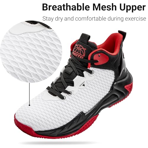 Image of Beita Basketball Shoes for Men High Upper Sneakers Breathable Sports Shoes Anti Slip
