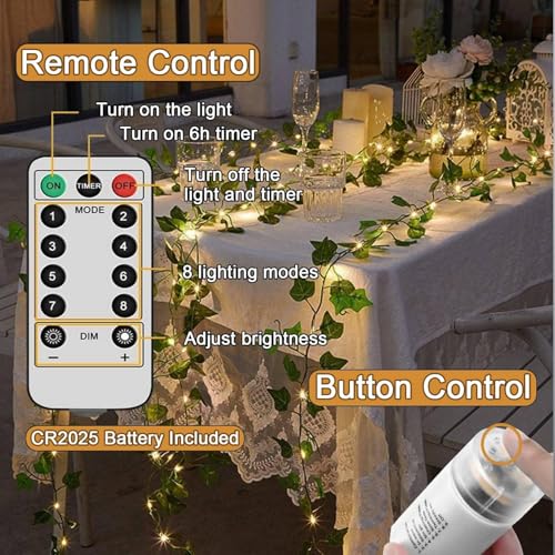 yowin Lichterkette Klein 1M 100 LED Lichterschweif mit Batterie, Timer, Fernbedienung, Lichterstrang 8 Modi Wasserfall Lichterkette Wasserdicht Lichterbündel für Gießkanne Baum Außen Innen Deko