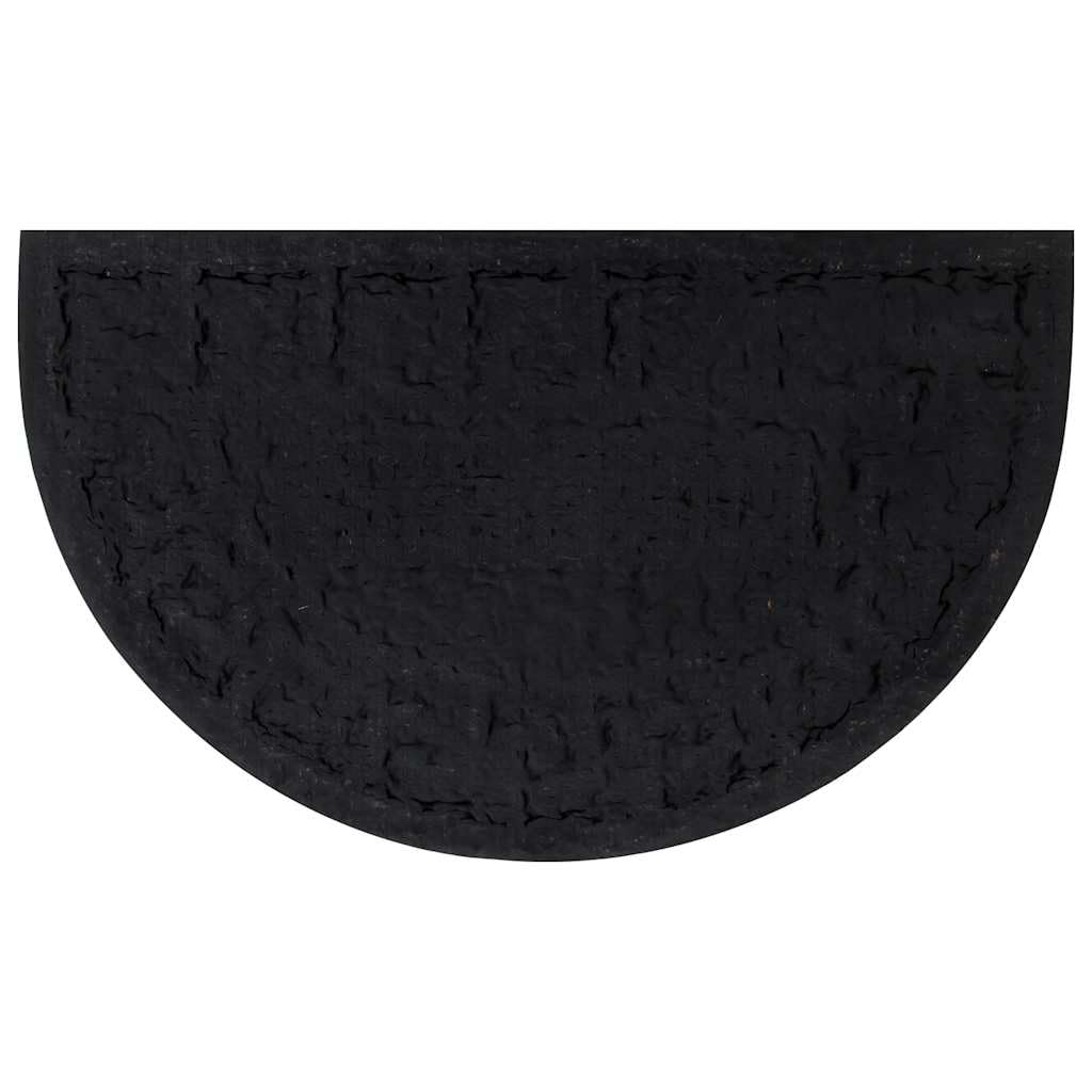 Felpudo semicircular 45 x 75 cm de goma y fibra de coco con base antideslizante para entrada, pasillo, terraza y jardín, resistente, antimanchas, ideal como felpudo y felpudo