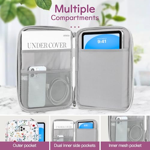 Image of Dadanism 9-11 Inch Tablet Sleeve Bag Carrying Case for iPad (A16) 11th Gen 11 inch, iPad 10th Gen 10.9 inch Air 5 /4, iPad Air M4 /Pro M5 11 inch, iPad 9 /8 /7th Gen 10.2 inch, Galaxy Tab A11+ Plus 11 inch, Blooming Bouquet