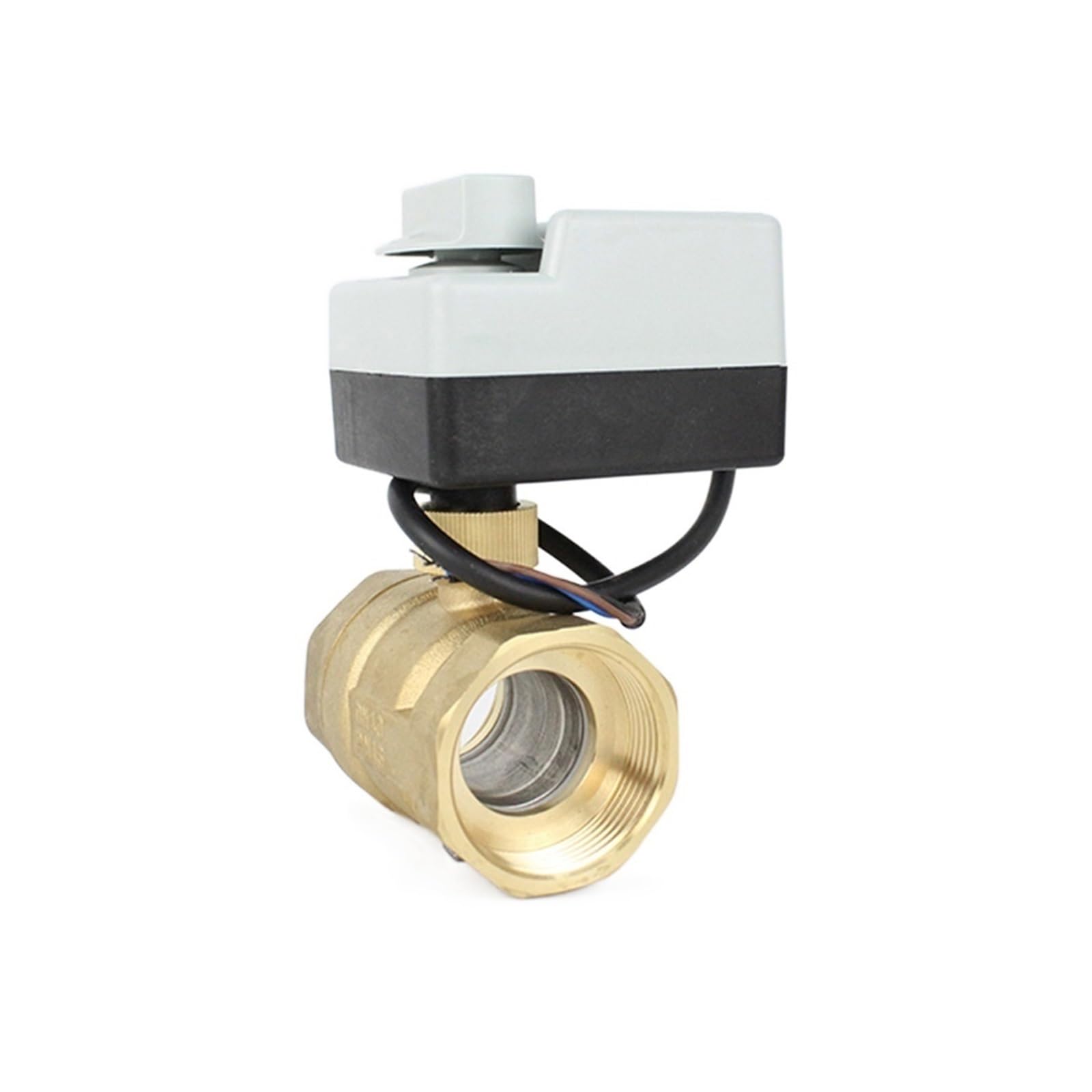 Ball valve, Mosiężny elektryczny zawór kulowy 1/2 "3/4" 1 "2" zawór kulowy z napędem 3-przewodowy 2-drogowy elektryczny zawór kulowy z przełącznikiem ręcznym,for Gas, Oil, Liquid, Water(1")