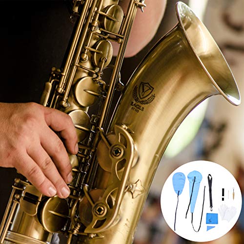 ARTIBETTER 10Pcs Kit de Limpeza de Saxofone Cinto Descanso de Polegar Palheta Porta-Voz Escova Mini