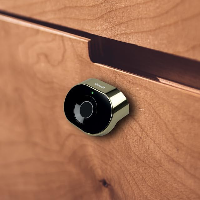 Dorset DG 308 Digital Drawer Lock | Smart Drawer Lock with 20 Unique Fingerprint Access | Digital Furniture Lock for Cabinet,Drawer & Wardrobes | Ideal Door Thickness - 10-24mm | Golden