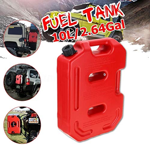 10L Fuel Tank Gas Canister Red Plastic Gasoline Diesel Petrol Oil Containers Mount Car Motorcycle