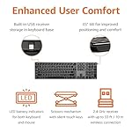 Amazon Basics Ultra Premium Wireless Keyboard and Mouse Combo - Rechargeable, Ultra Slim Design, Quiet, Full Size, Number Pad, QWERTY, Black - Image 3