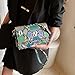 CLARA Women Fashion Snakeskin Pattern Clutch Handbag Envelope Bag Pompom Shoulder Bag Evening Party