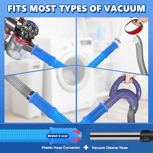 Image of Sealegend 2 Pack Dryer Vent Cleaner Kit Vacuum Attachment Blue 31.5 inch