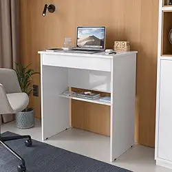 Mesa Escrivaninha Para Computador Escritório Com Gaveta Multiuso (Branco)