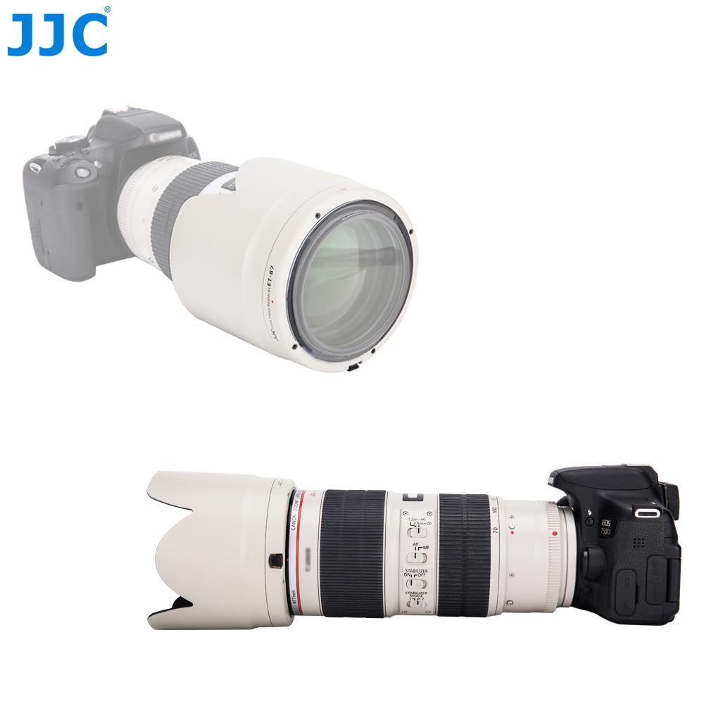 JJC Paraluce a tulipano reversibile bianco per obiettivo Canon EF 70-200mm f/2.8L IS II USM, EF 70-200mm f/2.8L IS III USM, sostituisce Canon ET-87, LHET87WT