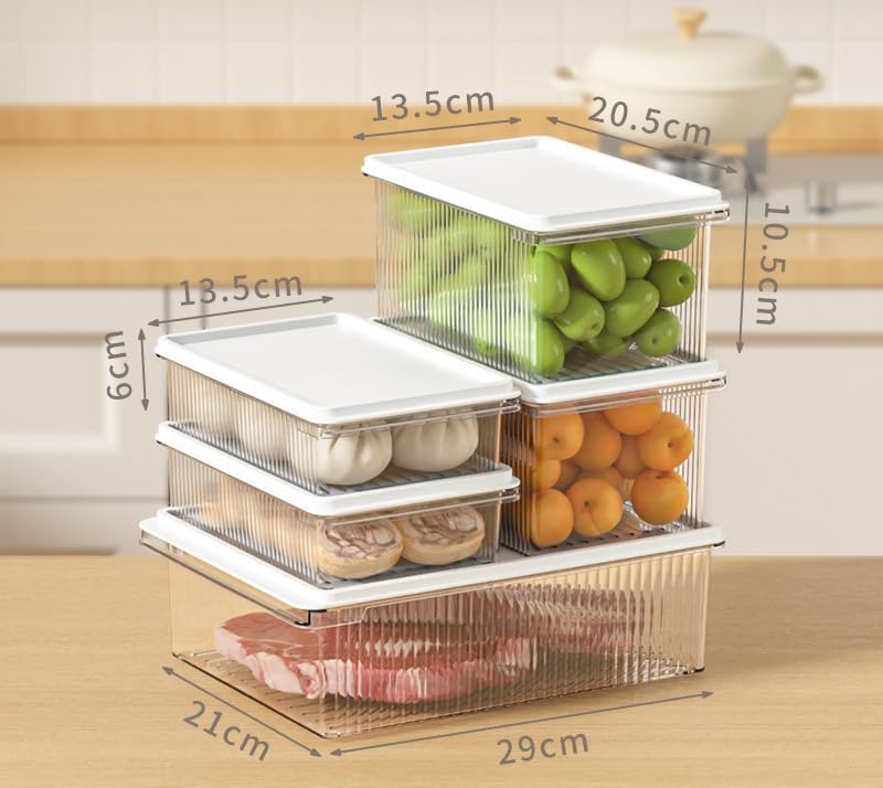 Amazon｜5個入り 密閉容器フラットフラット冷蔵庫解凍用肉保存箱