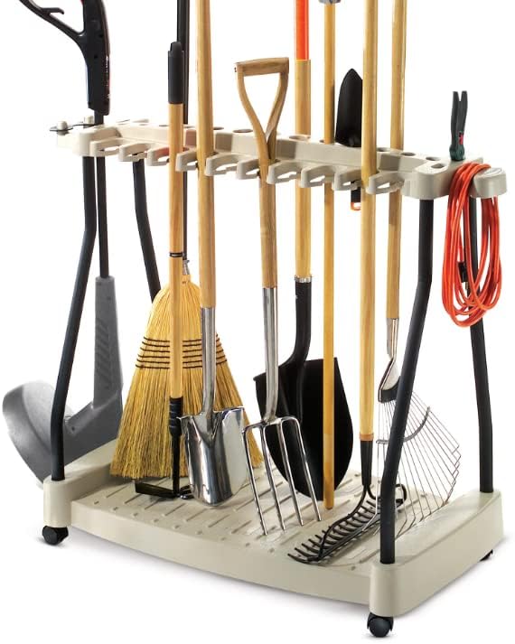 Tool Rack Metal Organizer Rolling Garden Tools Rack Corner Garage Rack Cart On Wheels & eBook by Easy2Find