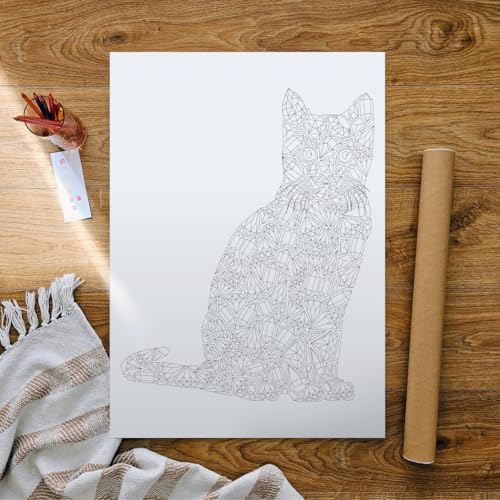 Affiche Chat Géométrique à Colorier pour un salon cocooning et DIY - 3