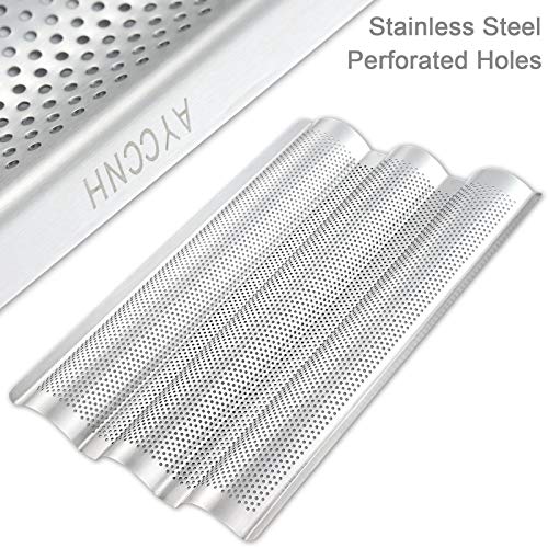 Ayccnh Stainless Steel French Baguette Bread Pan, Perforated Loaf Pans For Baking 15"X10" thumb #1