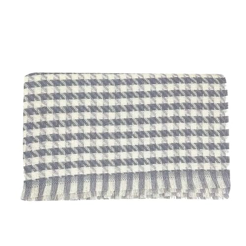 TYLXQH Otoño Invierno Bufanda Bufandas para Mujer Plaid Manta Bufanda Chales Suave Chunky Manta Grande (Gray)