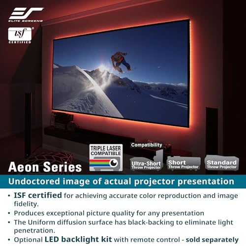 Image of Elite Screens Aeon 138 inch Fixed Frame Projector Screen 16:9 - Edge-Free Design, Wall Mounted, 8K /4K UHD, Compatible with Standard, Short & UST Projectors for Home Theater, AR138WH2