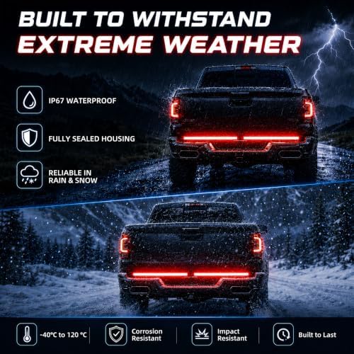 Roykaw 60 Inch Truck Tailgate Light Bar, LED Tailgate Light Strip - 3