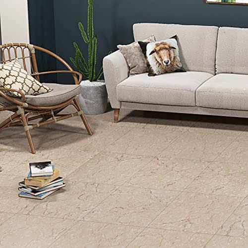 Livelynine 32-Pack Floor Tiles Peel And Stick Waterproof Vinyl Flooring Sheet Removable Flooring For Renters Bathroom Laminate Flooring Stick On Linoleum Flooring Tiles Retro Covering Beige 12X12 Inch #TOP7