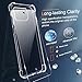 for ASUS ROG Phone 9/Phone 9 Pro Phone Case with Screen Protector 360° Rotatable Ring Holder Kickstand/Stand [Non Yellowing] Transparent 4 Corners Shockproof Protective Cover Case - Crystal Clear