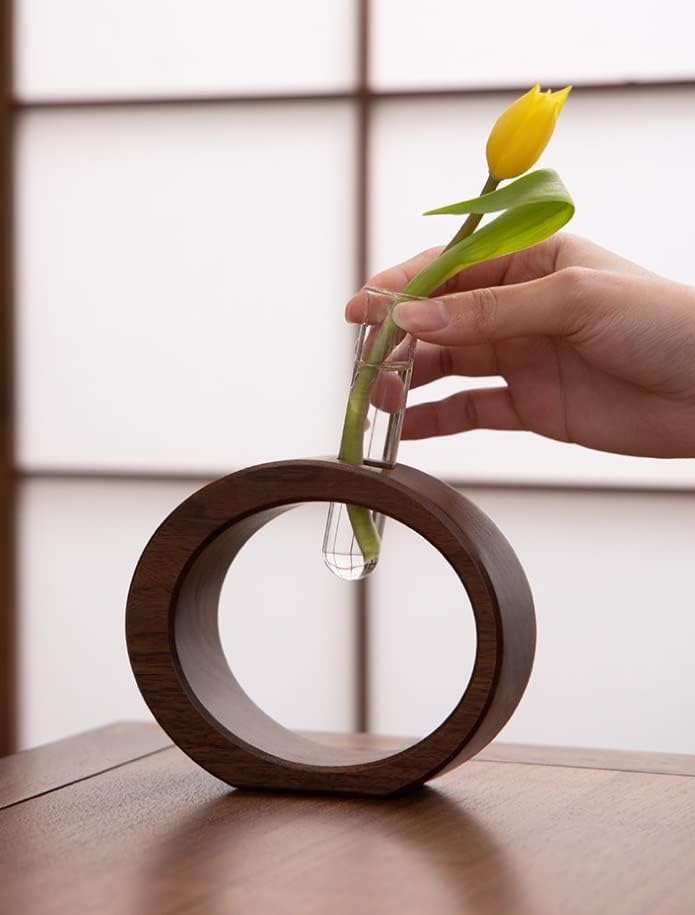 Miniatura 4 de WONQEXZ Jarrón de mesa, moderno jarrón de propagación de macetas bohemias, macetas de interior para decoración de escritorio, florero de madera de