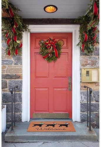 Liora Manne Natura Three Dogs Nat Outdoor Welcome Coir Door Mat, 18"x30"