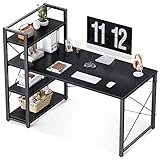 ODK Computer Desk with Storage Shelves, 47 Inch Writing Desk with Bookshelf, Reversible Study Table...