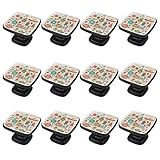 【Lot de 12】Un lot de 12 boutons d'armoire, chacun avec des vis longues et courtes pour une installation facile ; poignées en verre cristal avec motif de style thème.