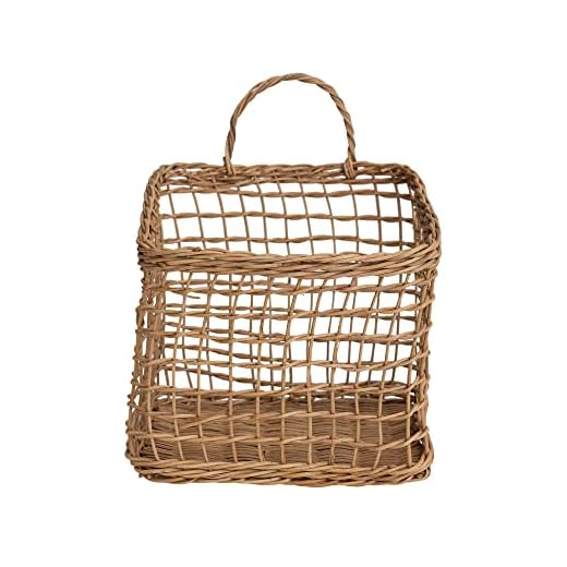 Creative Co-Op Woven Rattan Wall Hanging Basket, Natural