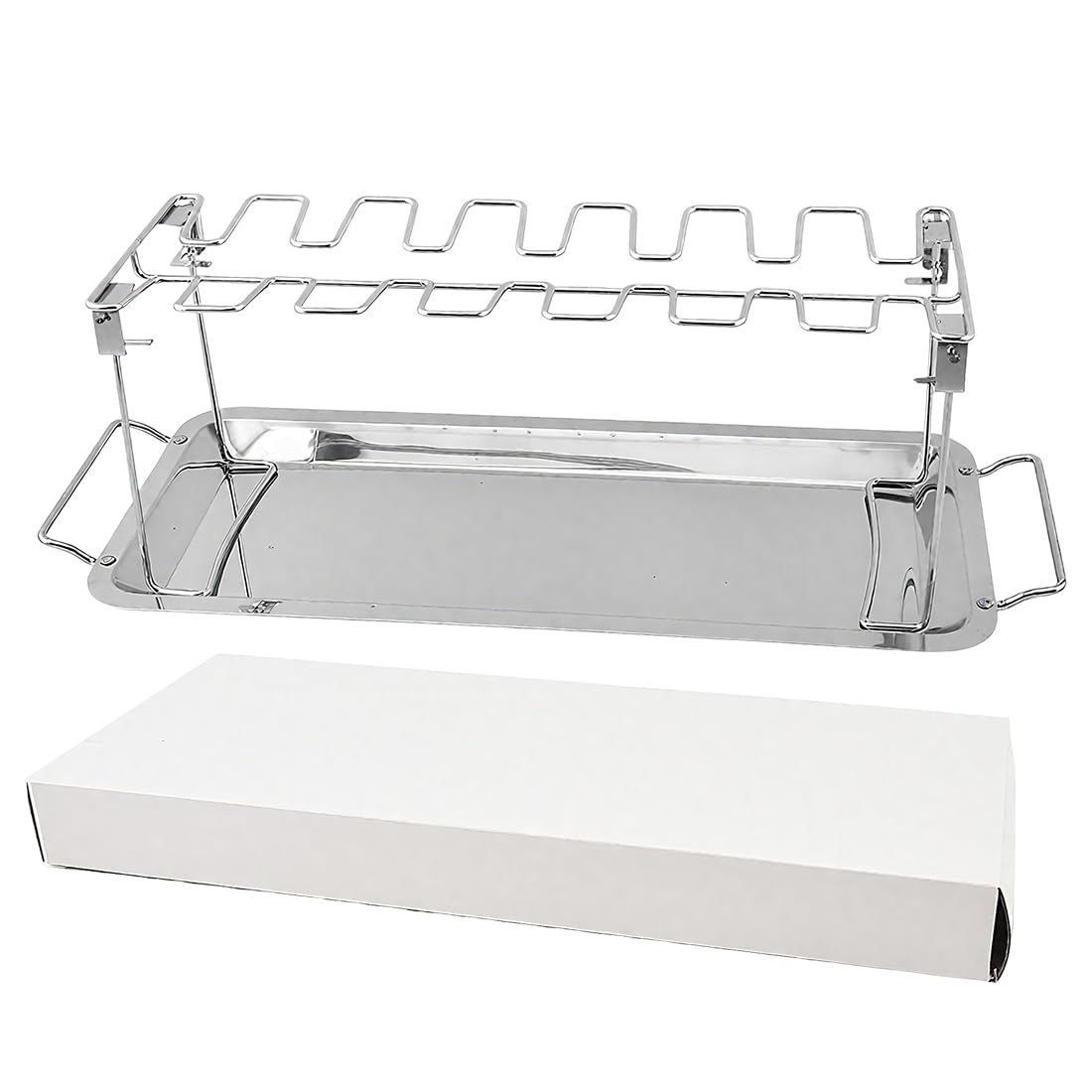 Soporte 14 Piezas Muslos Alitas Pollo Acero Inox Parrilla Horno Ahumador BBQ Plegable Lavable Accesorios Barbacoa Cocina Exterior Regalo