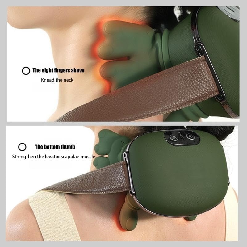 Miniatura 2 de Masajeador de cuello con calor, masajeador térmico Shiatsu, masaje eléctrico de tejido profundo 4D, masajeador recargable de cuello y hombros,