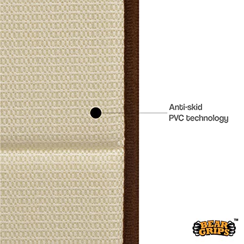 Image of BEAR GRIPS Memory Foam Bathroom Door Mat 70 cm X 45 cm, Non-Slip, Anti Skid, Ultra Soft, Super Water Absorption, Thick and Easy to Dry (Color: Coffee)
