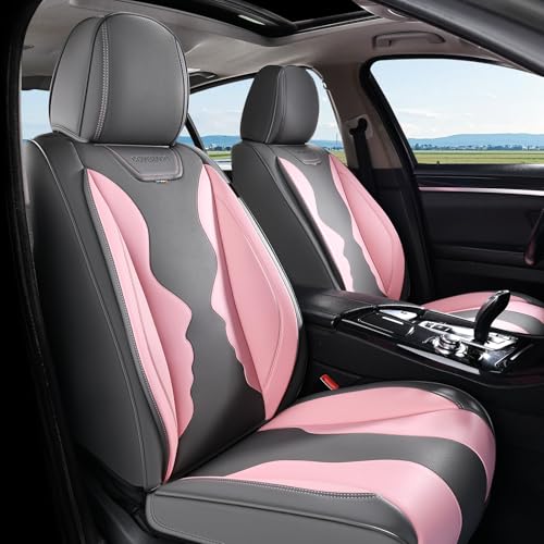 Image of Coverado Car Seat Covers, Front Covers for Cars, Car Seat Cover Front Seats, Automotive Seat Cover, Waterproof, Leather Car Seat Cushion, Universal Interior Seat Protectors for Most Cars