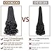 COOKOO 9 Packs 135 Strands French Curl Crochet Braids 24 Inch Natural Black Pre Looped French Curly Braiding Hair for Women Goddess Braids Hair with Curly Wavy Ends Synthetic Hair Extensions 1B#