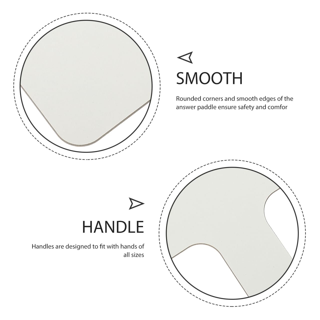 NUOBESTY Lavagna Cancellabile a Secco Doppia Faccia Con Manico Ergonomico Set 5 Paddle Riutilizzabili 9.65X8.07X0.59 Pollici Per Votazioni Risposte E Attività Didattiche