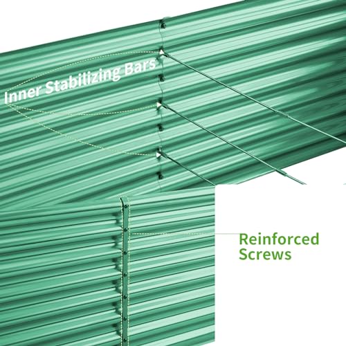 Image of Land Guard 8x4x2 ft Galvanized Raised Garden Bed Kit, Galvanized Planter Raised Garden Boxes Outdoor, Rectangular Large Metal Raised Garden Beds for Vegetables(Green)