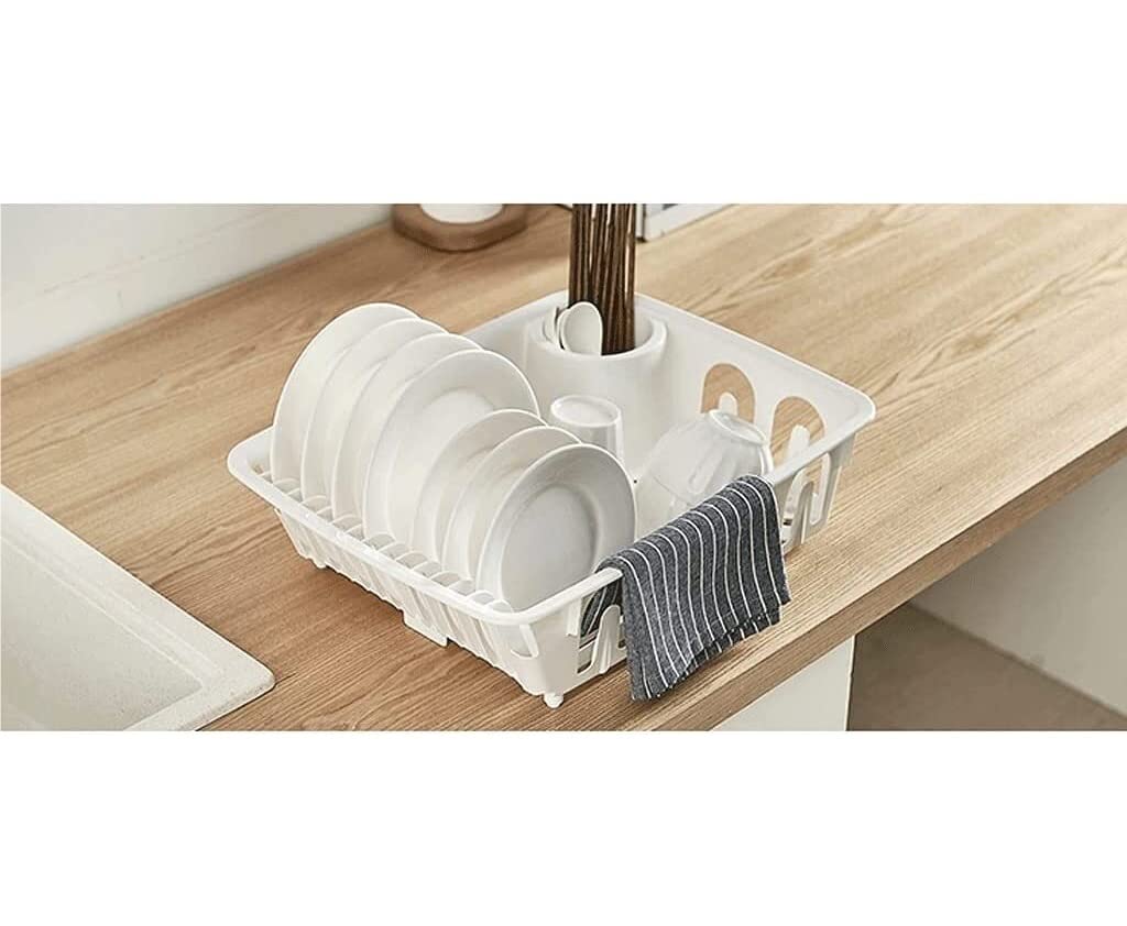 Escurridor De Platos Estante para Platos Vajilla Estante De Drenaje Estante De Almacenamiento Estante para Platos Estante De Cocina Caja De Almacenamiento Rejilla para Secar Platos Escurrido