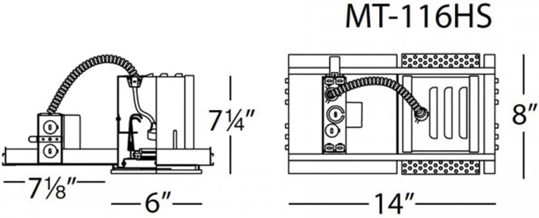 WAC Low Voltage Multiples Recessed Single Light New Construction Housing with MR16 Lamp Socket