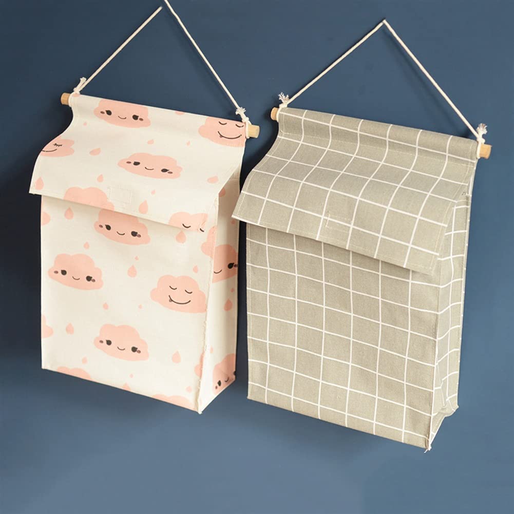 Sacchetto di stoccaggio montato a parete grande capacità sopra la porta Bagno da parete Appeso sacchetto di immagazzinaggio con coperchio in cotone Blocking sacchetto di stoccaggio sacchetto di blocco