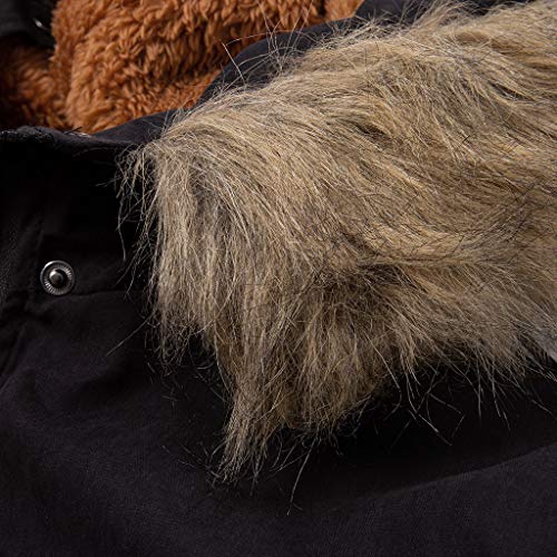 Women\'s Winter Heavy Sherpa Lined Warm Coat Classic Hooded Parka Jacket Military Anorak Jacket Outwear(E-Black, S)